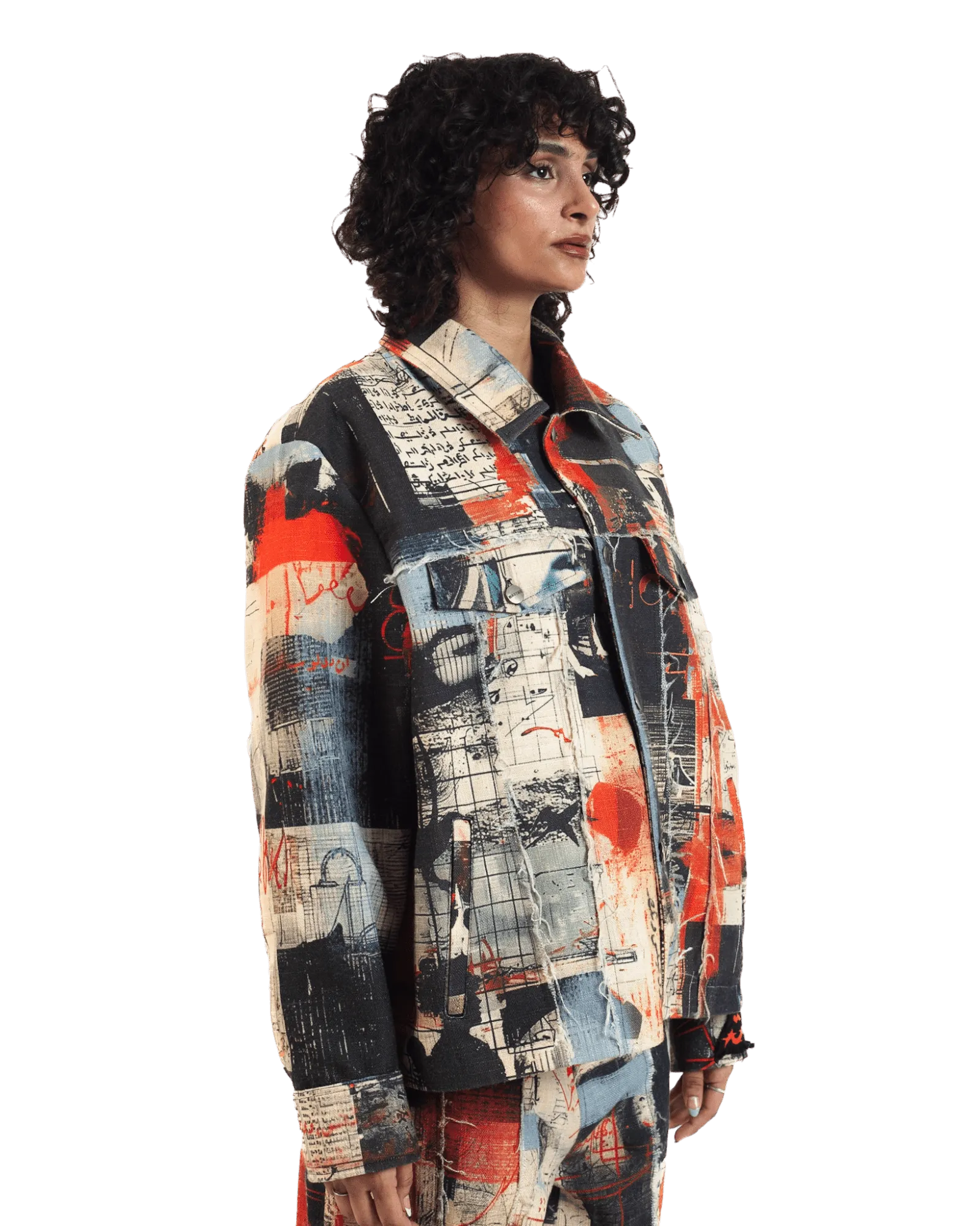 "Ethereal Loop" Abstract Printed Coach Jacket