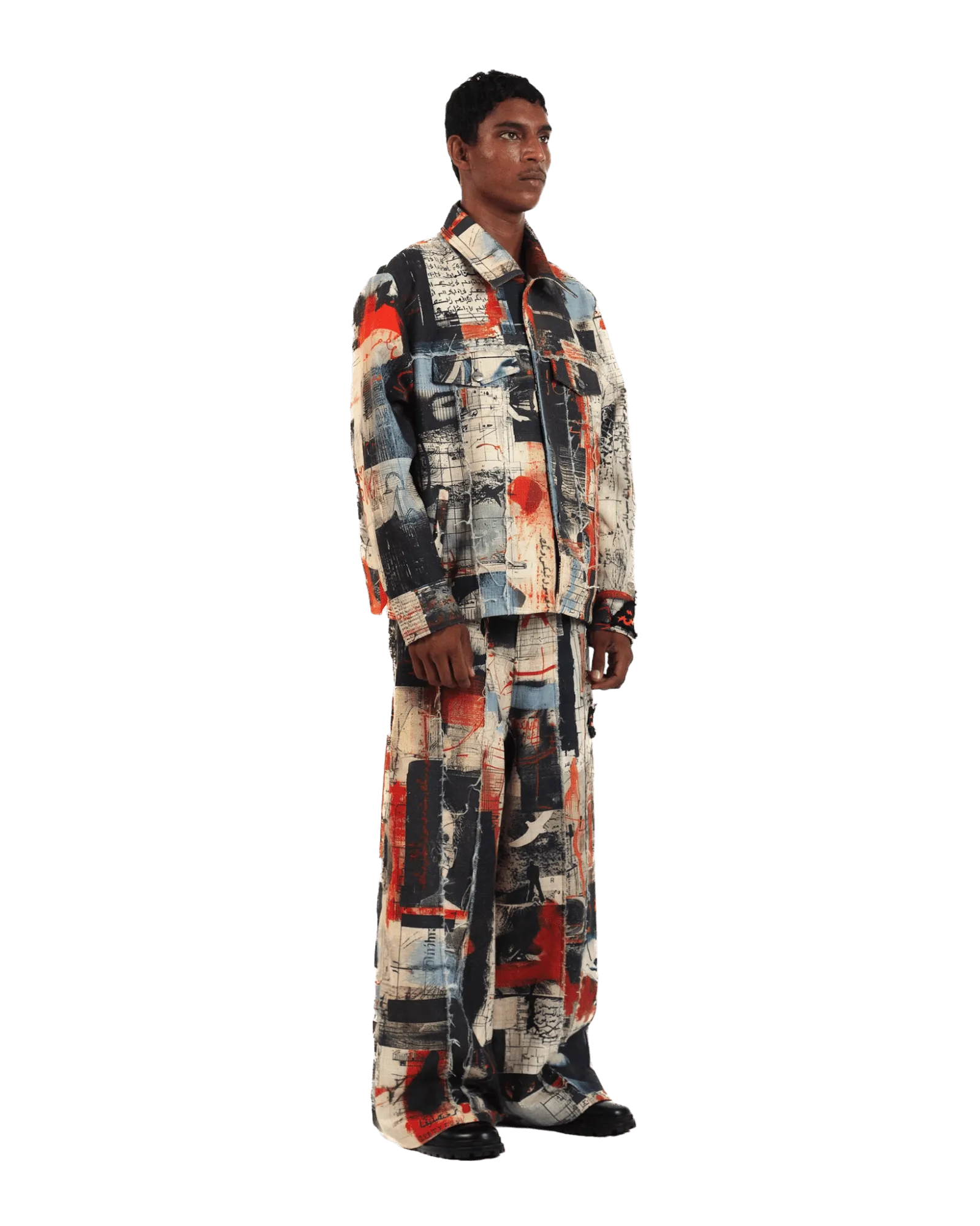 "Ethereal Loop" Abstract Printed Coach Jacket