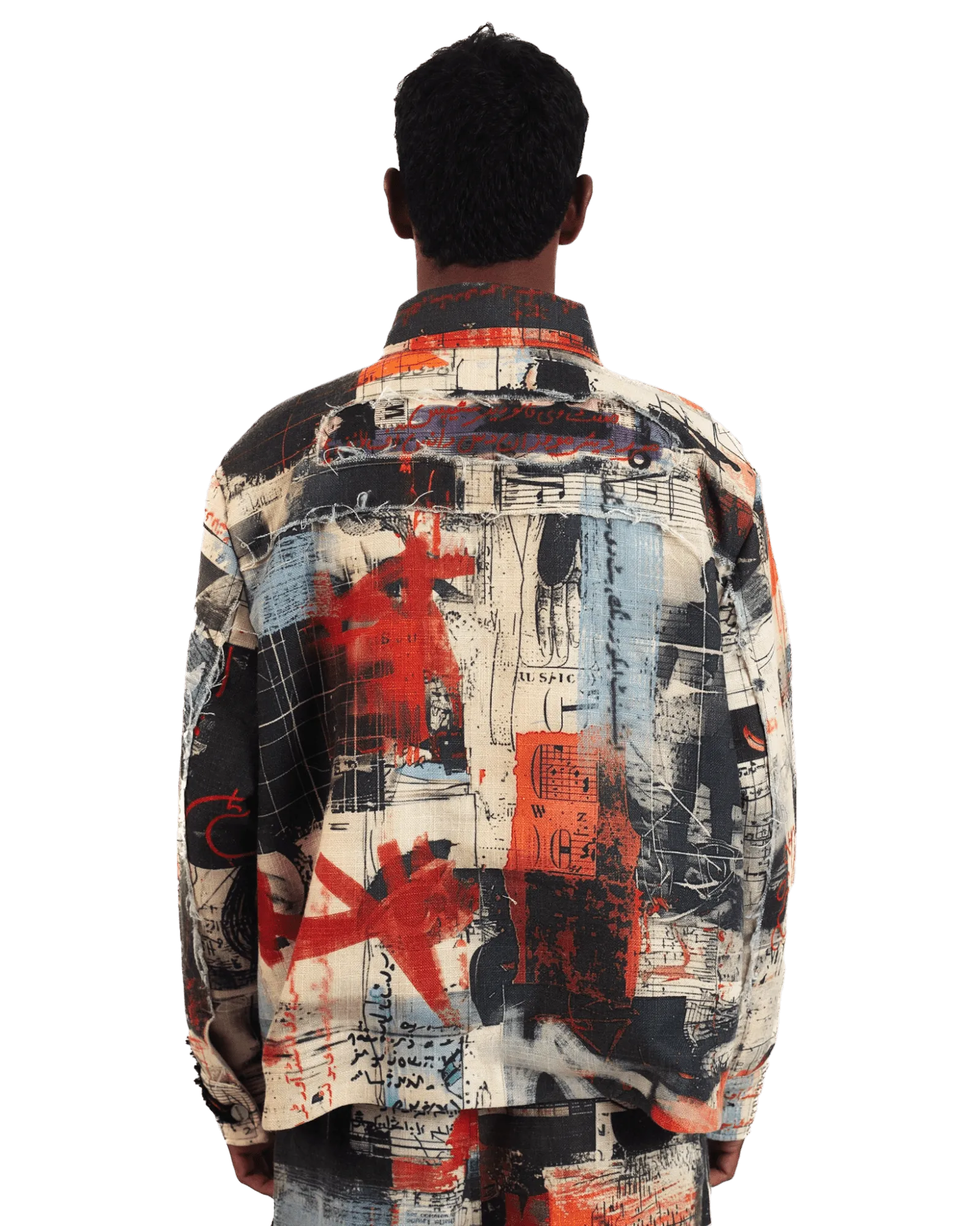 "Ethereal Loop" Abstract Printed Coach Jacket