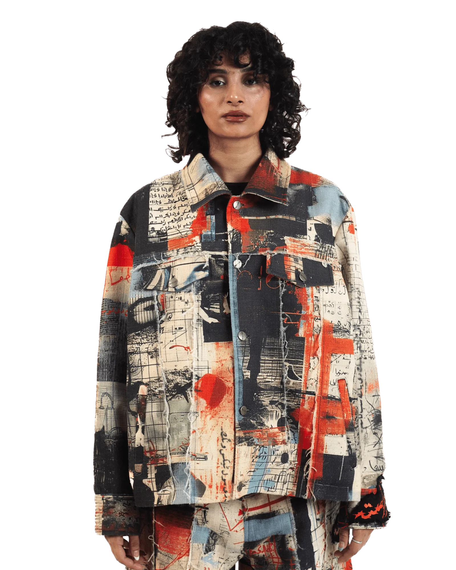 "Ethereal Loop" Abstract Printed Coach Jacket