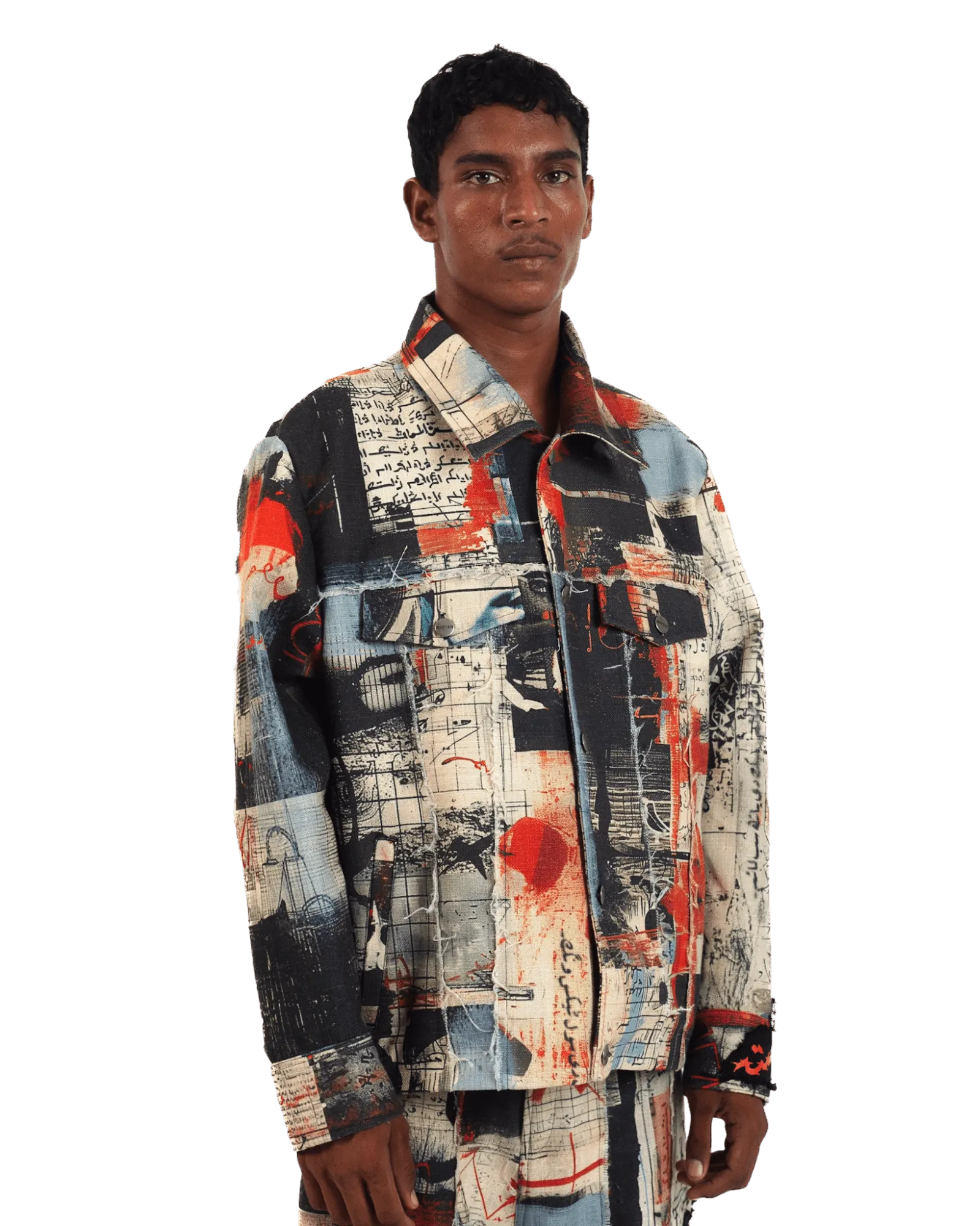 "Ethereal Loop" Abstract Printed Coach Jacket