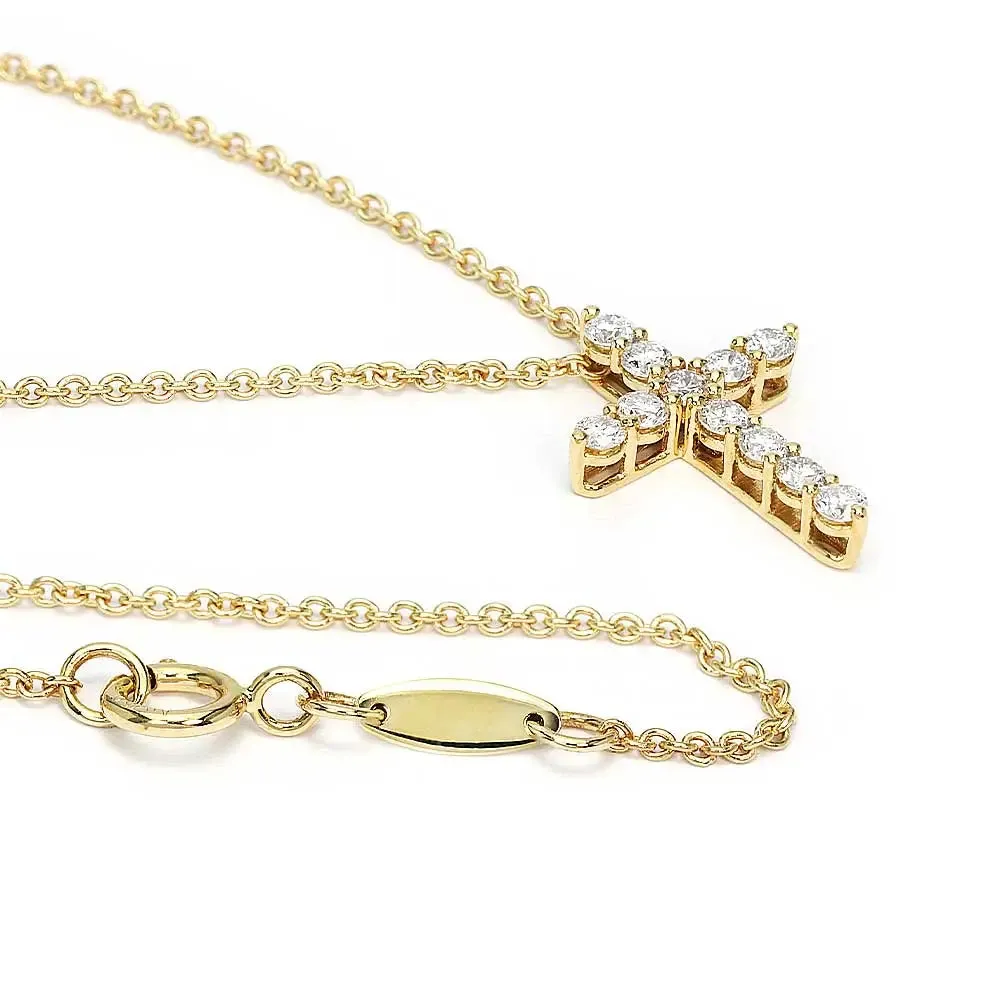 Ready Made | Christina Lab Grown Diamond Cross Pendant in 18K Yellow Gold