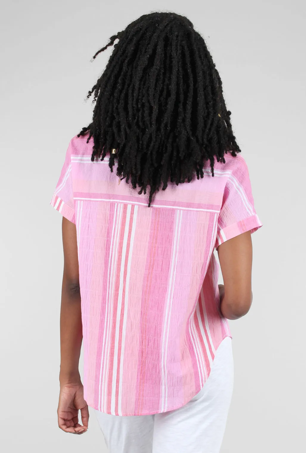Resort Stripe Easy Pullover, Guava