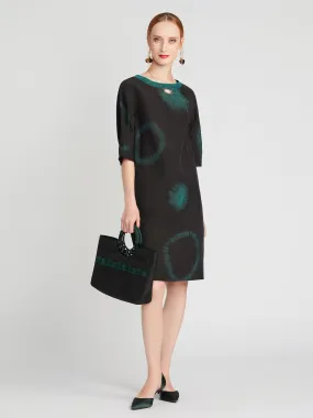 Round collar tie-dye dress