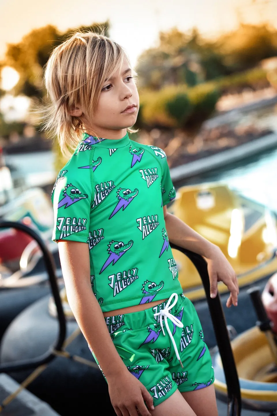 Swim Top - Jelly Alligator Green UPF50 