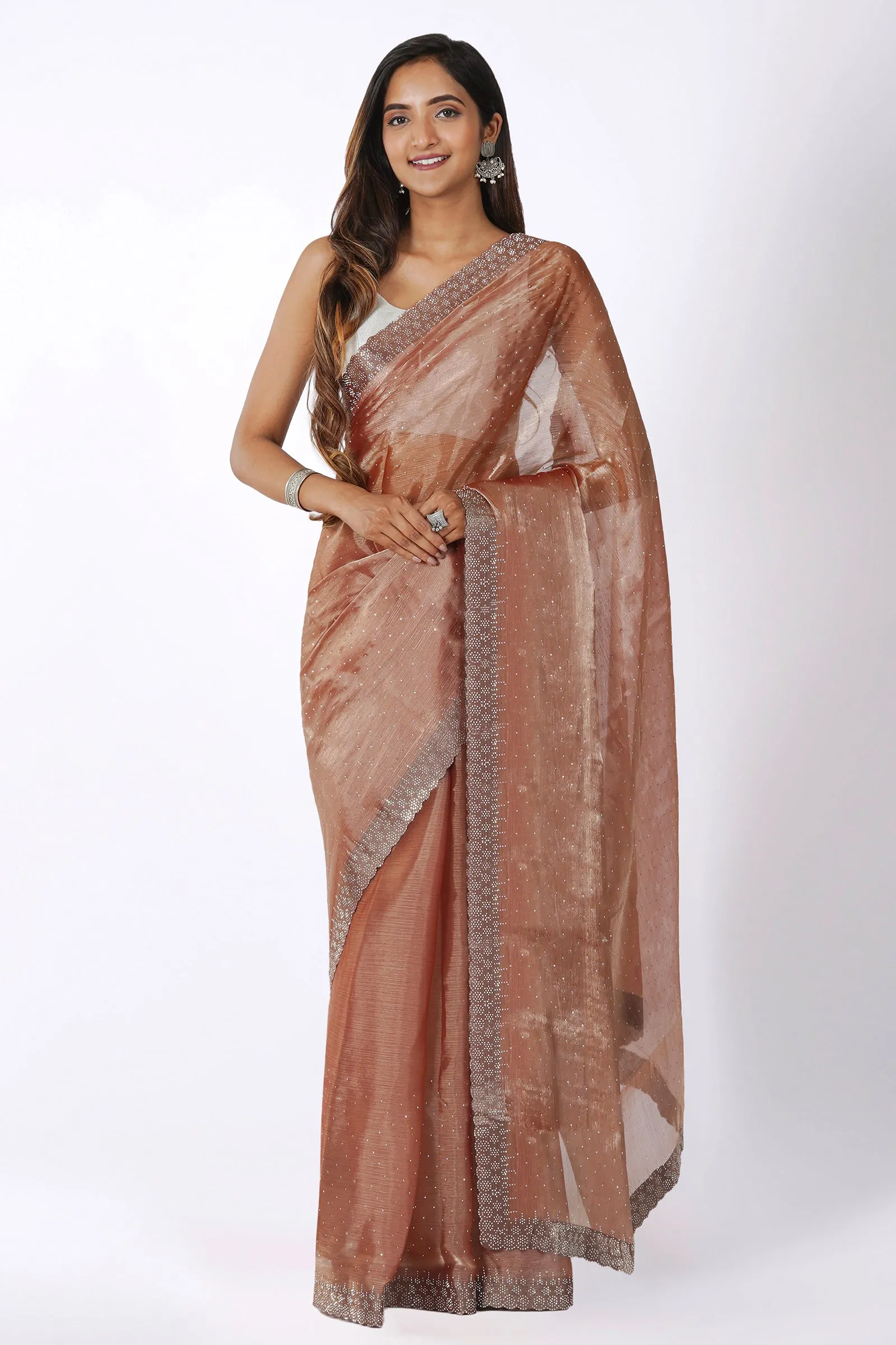 Teejh Antique Cascade Tissue Saree