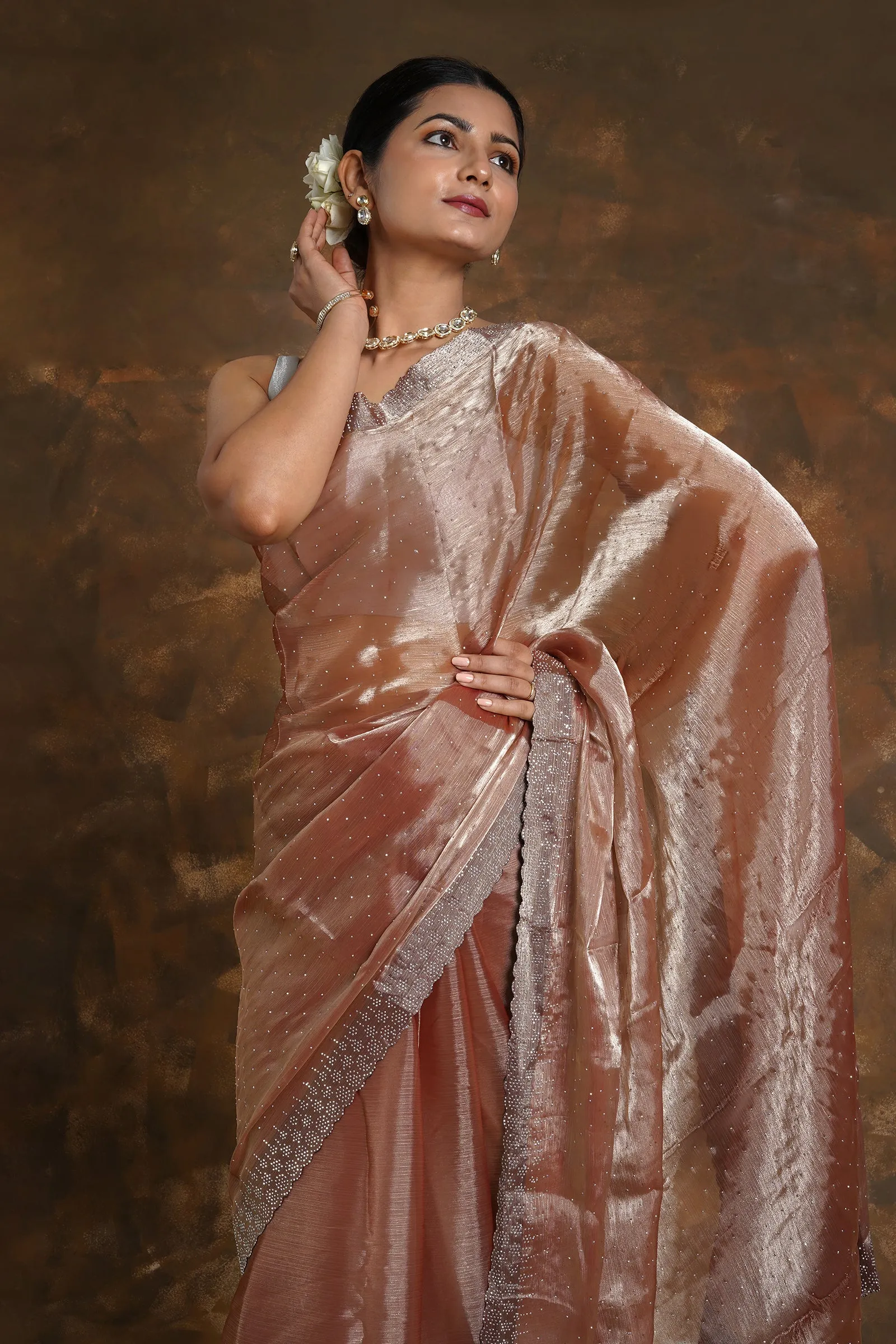 Teejh Antique Cascade Tissue Saree