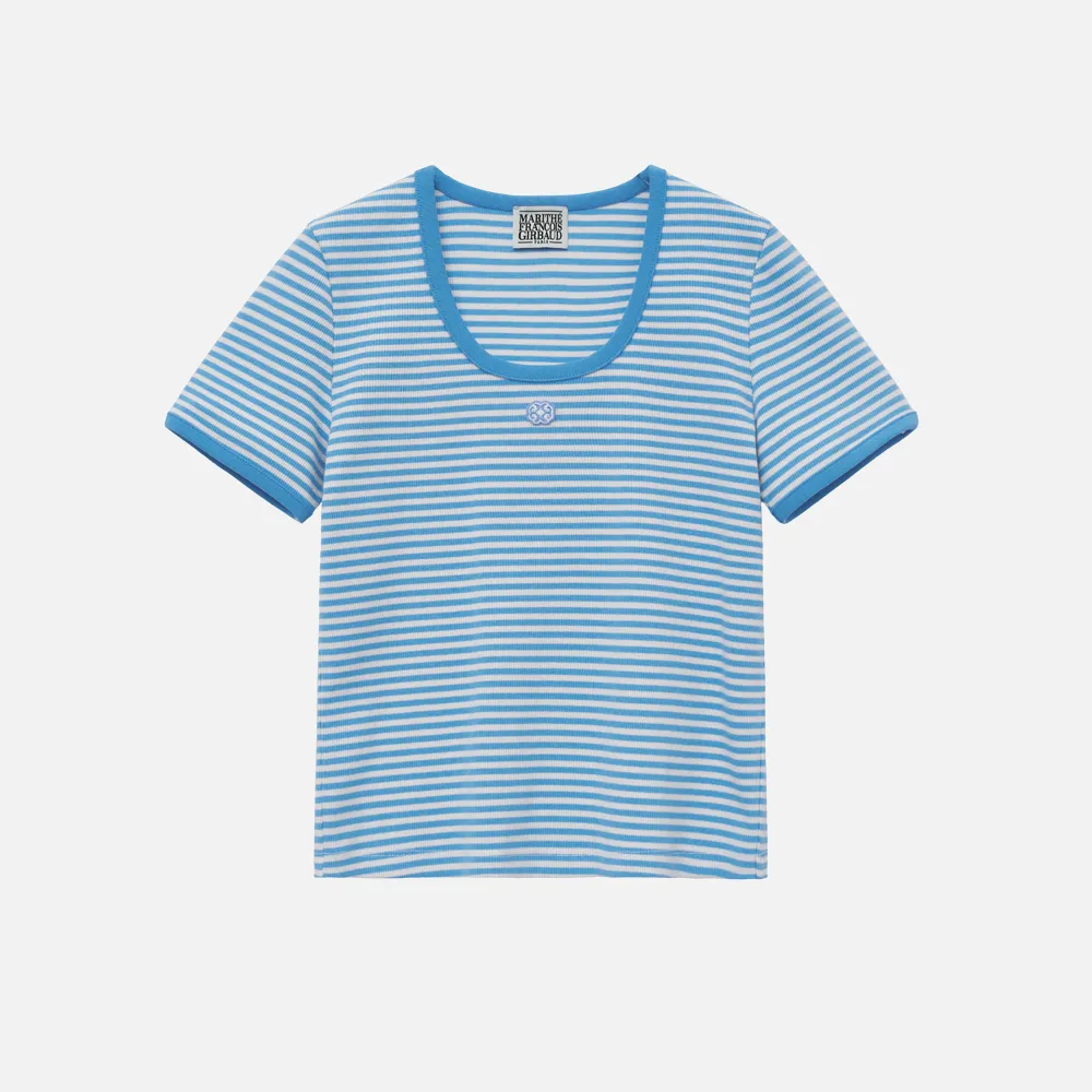 W DEEP NECK RINGER TEE
