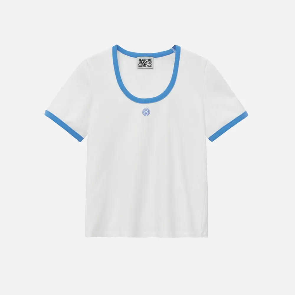 W DEEP NECK RINGER TEE