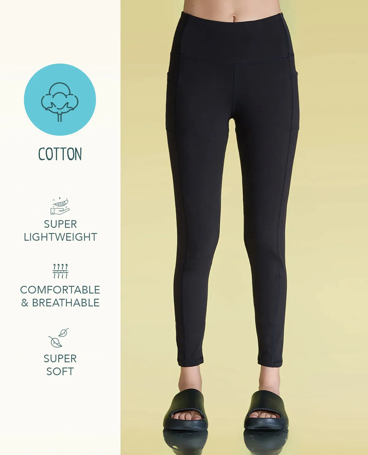 Women Cotton Stretchable Leggings with Pockets
