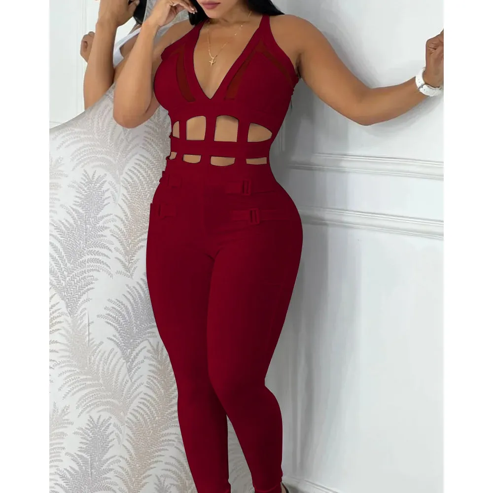 Women's Fashion Hollowed Out Jumpsuit Ladies NEW