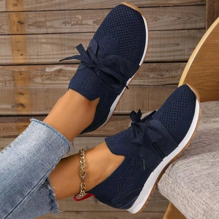 Woven Mesh Lace-Up Casual Shoes - Breathable and Stylish Footwear