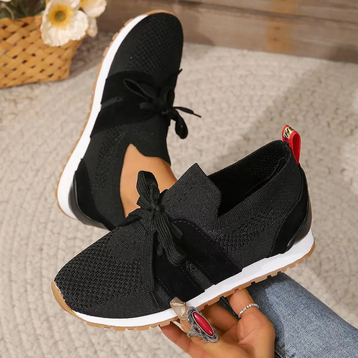 Woven Mesh Lace-Up Casual Shoes - Breathable and Stylish Footwear